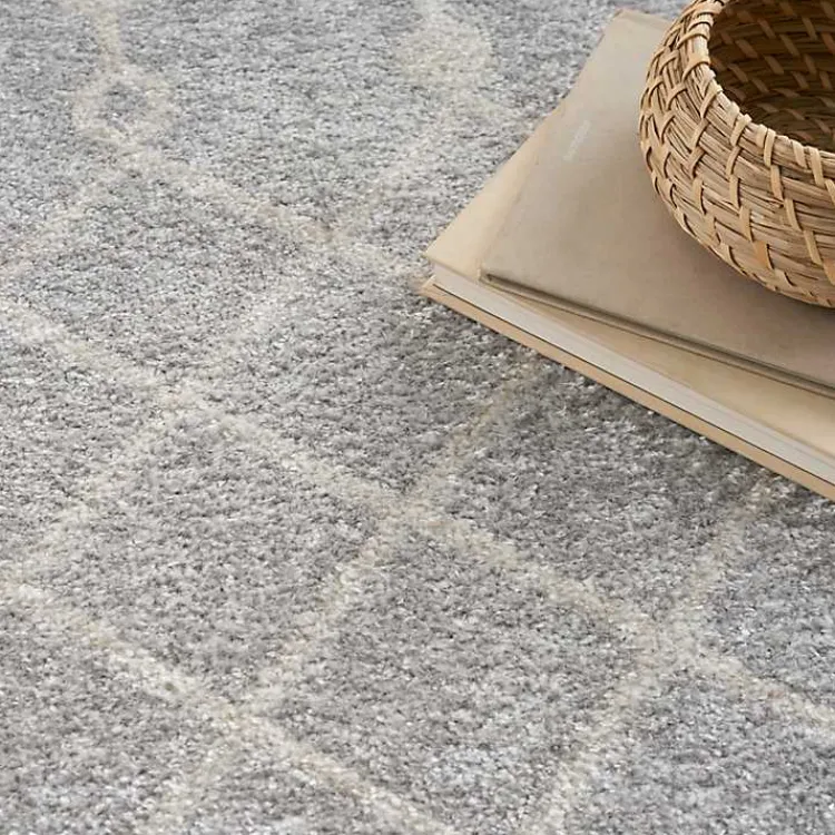 Kirklands Home Gray and Ivory Moroccan Trellis Area Rug, 9x12 Sale