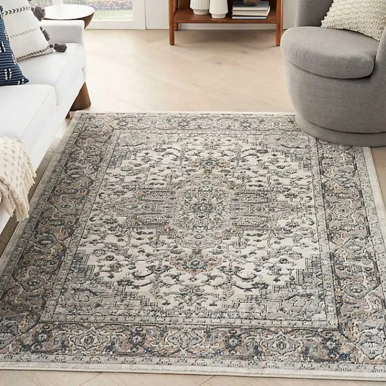 Kirklands Home and Ivory Nadia Medallion Area Rug, 5x7 Gray Sale