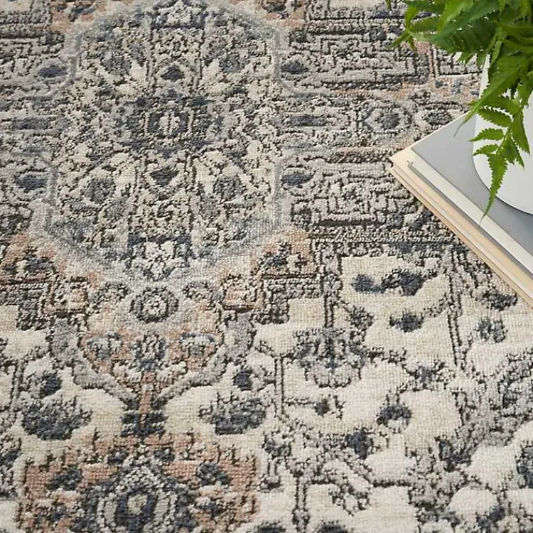 Kirklands Home and Ivory Nadia Medallion Area Rug, 5x7 Gray Sale