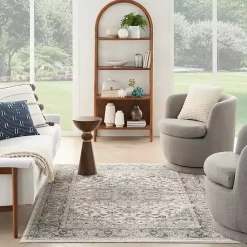 Kirklands Home and Ivory Nadia Medallion Area Rug, 5x7 Gray Sale