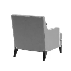 Kirklands Home and Ivory Trim Upholstered Armchair Gray Hot