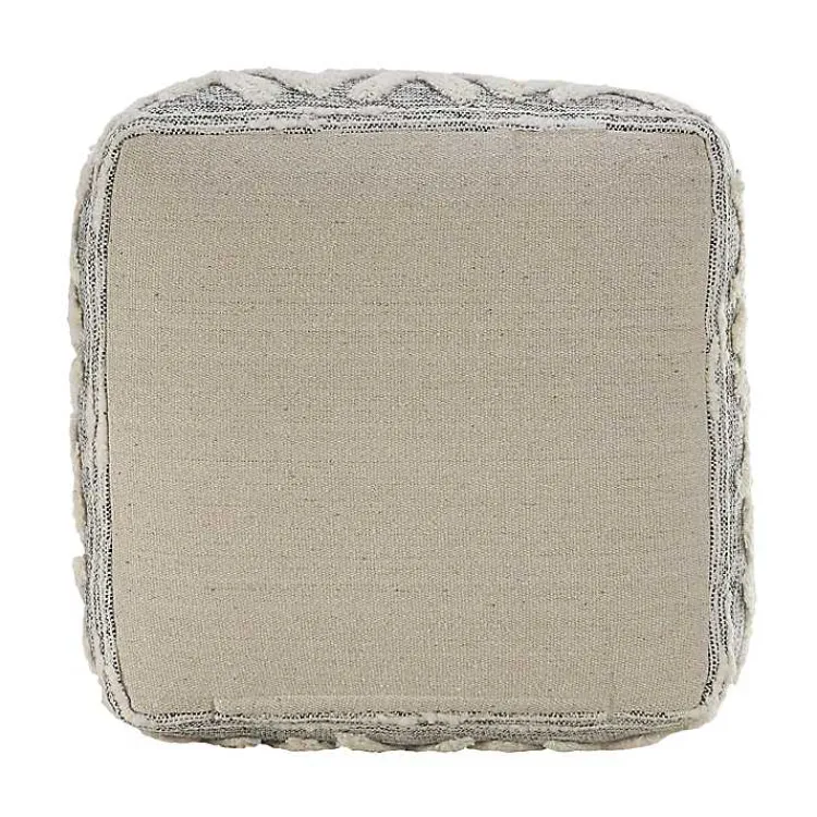 Poufs & Floor Cushions>Kirklands Home Gray and Ivory Tufted Peak Pouf