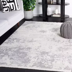 Kirklands Home Gray and Ivory Whisper Abstract Area Rug, 5x7 Outlet