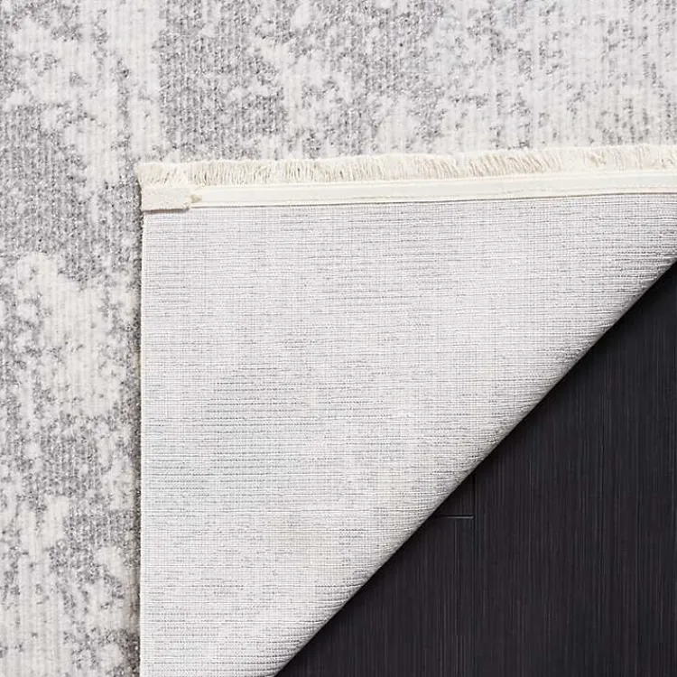 Kirklands Home Gray and Ivory Whisper Abstract Area Rug, 5x7 Outlet