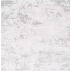 Kirklands Home Gray and Ivory Whisper Abstract Area Rug, 6x6 Online