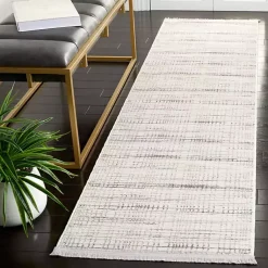 Kirklands Home Gray and Ivory Whisper Striated Runner, 2x8 Best