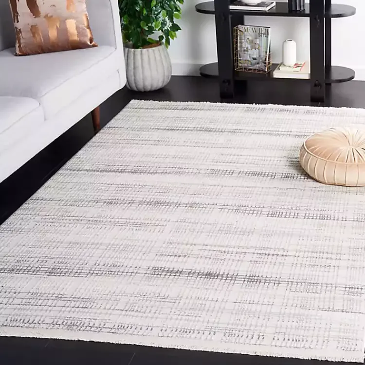 Kirklands Home Gray and Ivory Whisper Striated Area Rug, 5x7 Sale