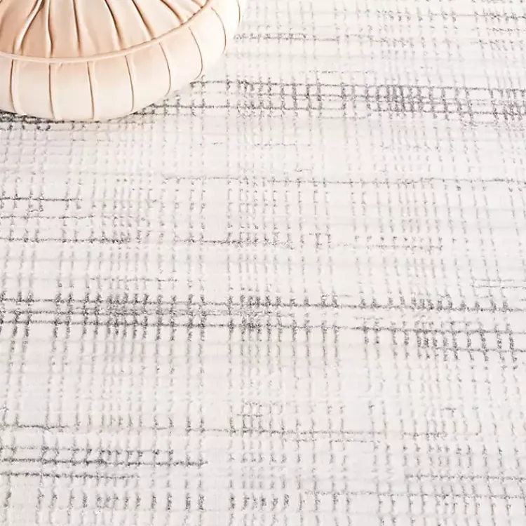 Kirklands Home Gray and Ivory Whisper Striated Area Rug, 5x7 Sale