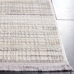 Kirklands Home Gray and Ivory Whisper Striated Area Rug, 8x10 Outlet