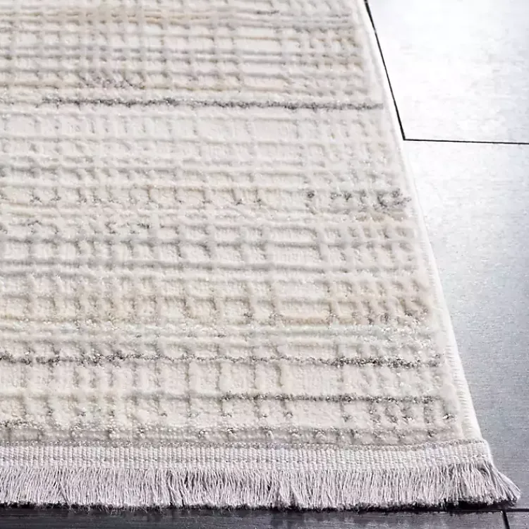 Kirklands Home Gray and Ivory Whisper Striated Area Rug, 8x10 Outlet