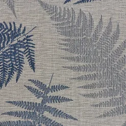 Kirklands Home Gray and Navy Falling Ferns Outdoor Area Rug, 5x7 Hot
