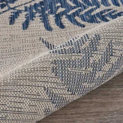 Kirklands Home Gray and Navy Falling Ferns Outdoor Area Rug, 5x7 Hot
