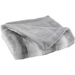 Blankets & Throws>Kirklands Home Gray and White Animal Print Faux Fur Throw