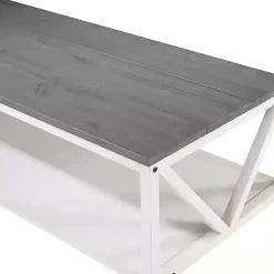 Kirklands Home Gray and Barnwood Coffee Table White New