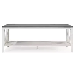Kirklands Home Gray and Barnwood Coffee Table White New