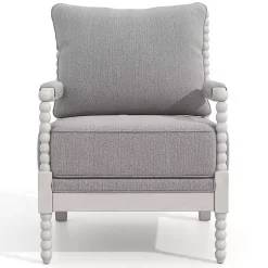 Kirklands Home and White Beaded Frame Accent Chair Gray Outlet