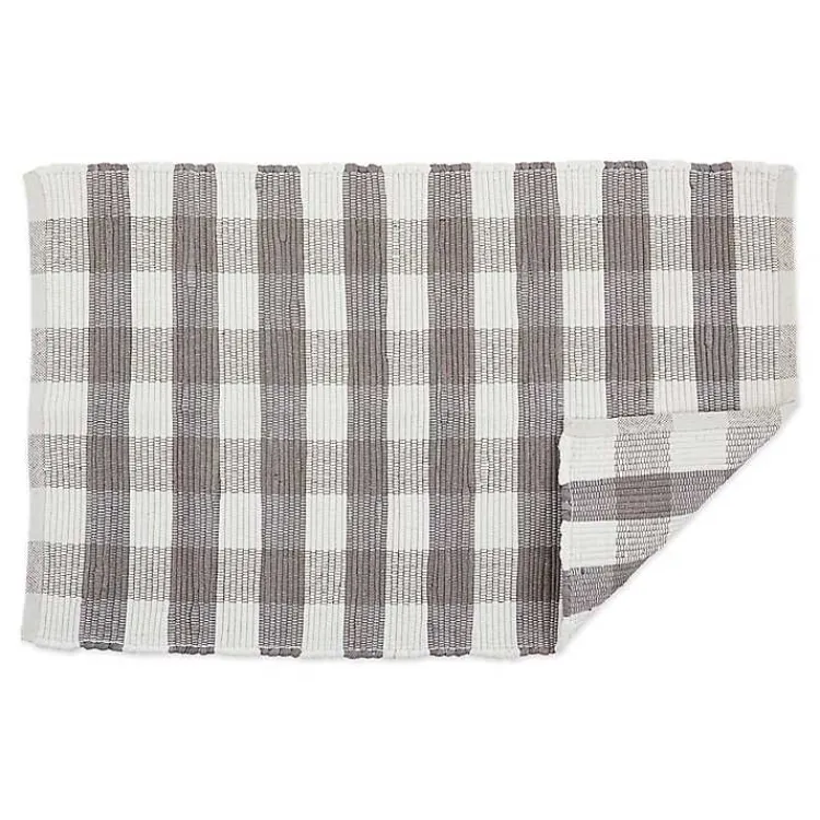 Kirklands Home and White Buffalo Check Accent Rug Gray Best