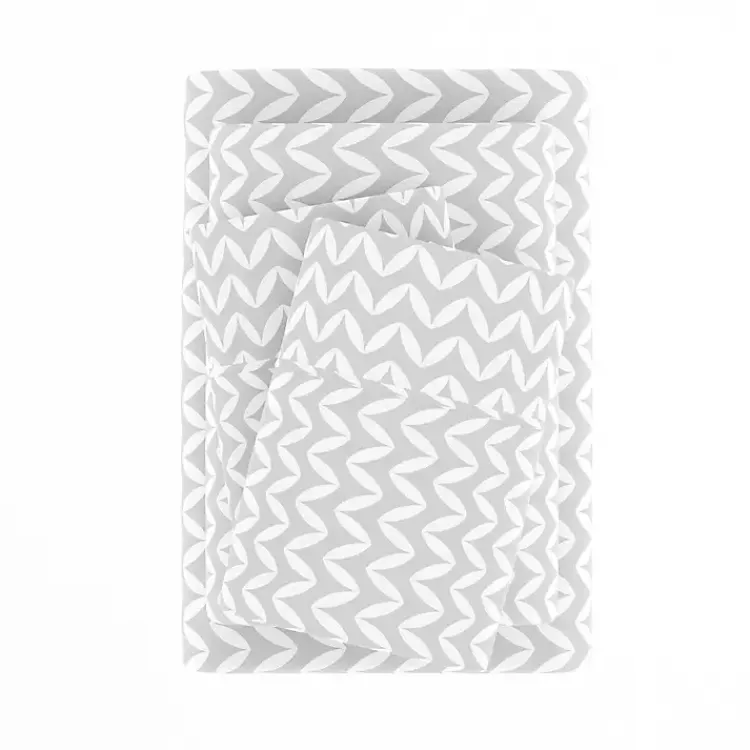 Kirklands Home Gray and White Chevron 3-pc. Twin Sheet Set Outlet