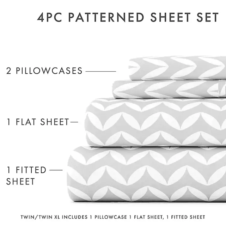 Kirklands Home Gray and White Chevron 3-pc. Twin Sheet Set Outlet