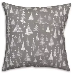 Christmas Pillows>Kirklands Home Gray and White Christmas Trees Pillow