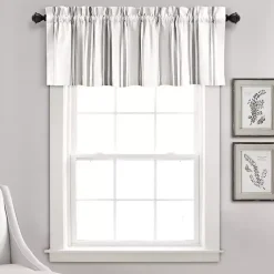 Kirklands Home Gray and White Farmhouse Stripe Valance Clearance
