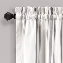 Kirklands Home Gray and White Farmhouse Stripe Valance Clearance