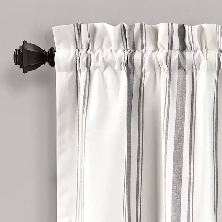 Kirklands Home Gray and White Farmhouse Stripe Valance Clearance