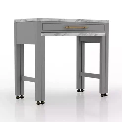 Kirklands Home Gray and White Faux Marble Nested Counter Table Online
