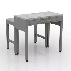 Kirklands Home Gray and White Faux Marble Nested Counter Table Online