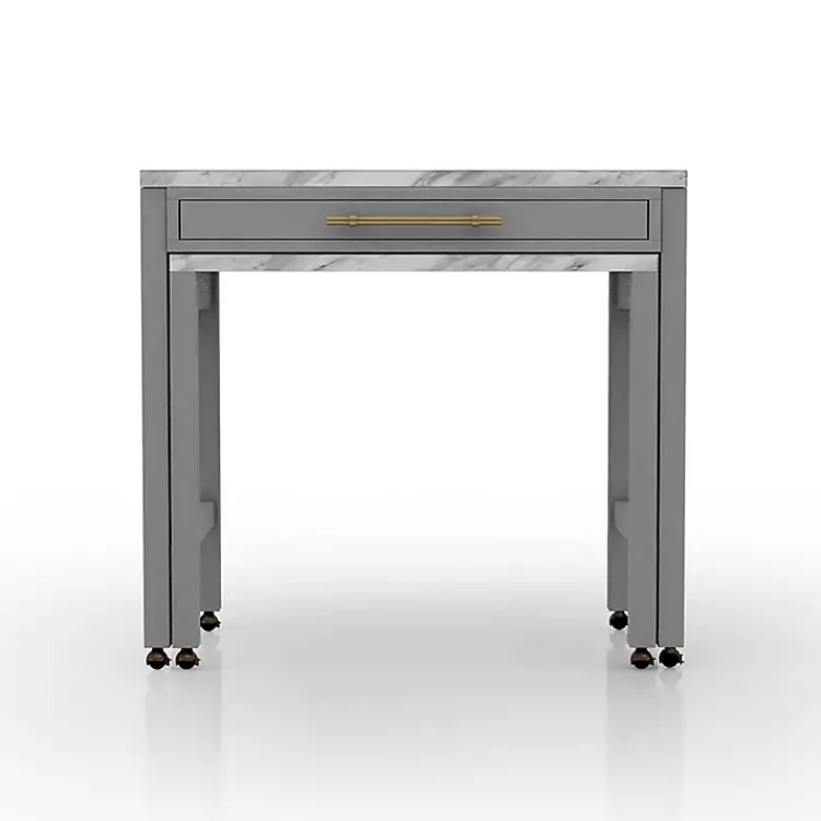 Kirklands Home Gray and White Faux Marble Nested Counter Table Online