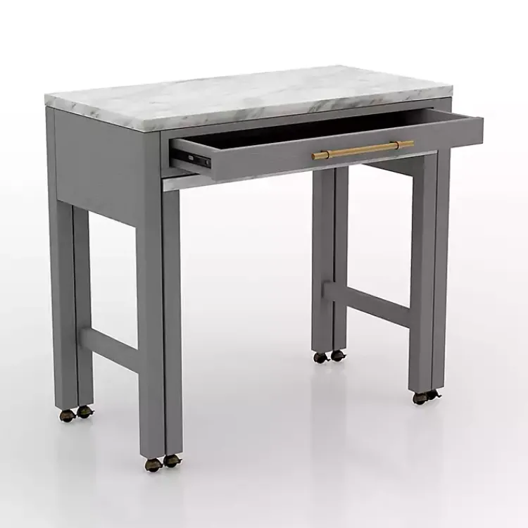 Kirklands Home Gray and White Faux Marble Nested Counter Table Online