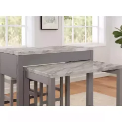 Kirklands Home Gray and White Faux Marble Nested Counter Table Online