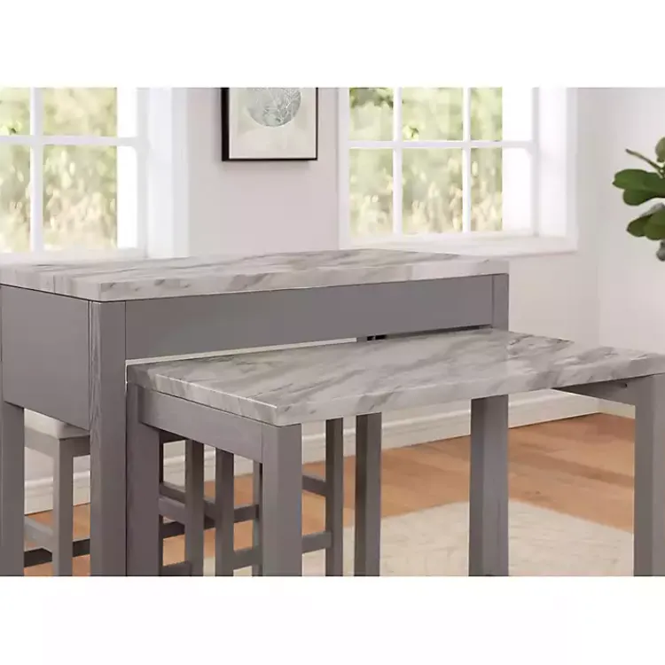 Kirklands Home Gray and White Faux Marble Nested Counter Table Online