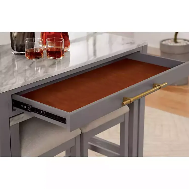 Kirklands Home Gray and White Faux Marble Nested Counter Table Online