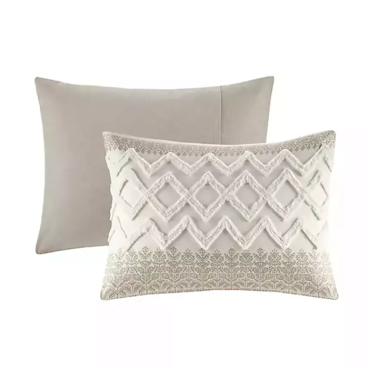 Kirklands Home Gray and White 3-pc. California King Duvet Set
