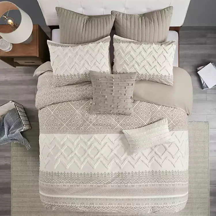 Kirklands Home and White 3-pc. Full/Queen Duvet Set Gray