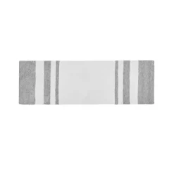 Kirklands Home Gray and White Reversible Bath Runner Outlet