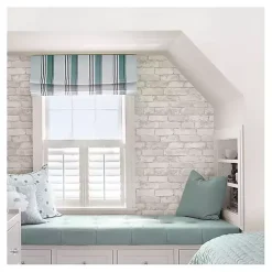Kirklands Home Gray and White Rustic Brick Peel & Stick Wallpaper