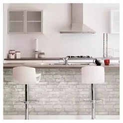 Kirklands Home Gray and White Rustic Brick Peel & Stick Wallpaper