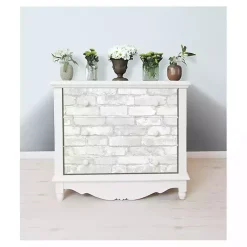 Kirklands Home Gray and White Rustic Brick Peel & Stick Wallpaper