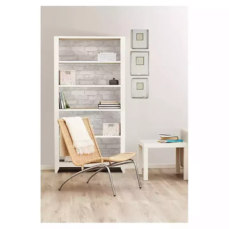 Kirklands Home Gray and White Rustic Brick Peel & Stick Wallpaper