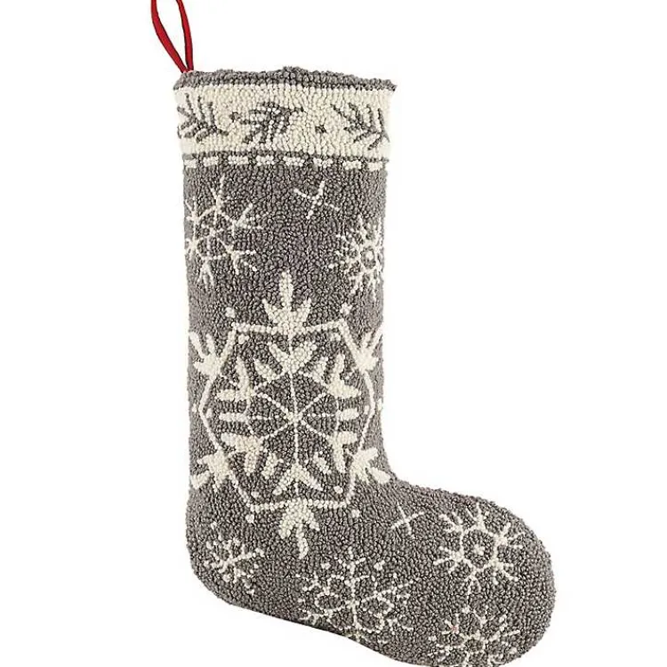 Christmas Stockings & Stocking Holders>Kirklands Home Gray and White Snowflake Stocking