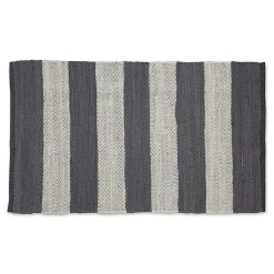 Kirklands Home and White Stripe Cotton Accent Rug, 2x3 Gray Discount