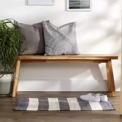 Kirklands Home and White Stripe Cotton Accent Rug, 2x3 Gray Discount