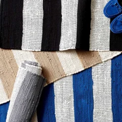 Kirklands Home and White Stripe Cotton Accent Rug, 2x3 Gray Discount