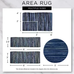 Kirklands Home and White Stripe Cotton Accent Rug, 2x3 Gray Discount