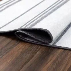 Kirklands Home Gray and White Stripe Washable Area Rug, 5x7 Online