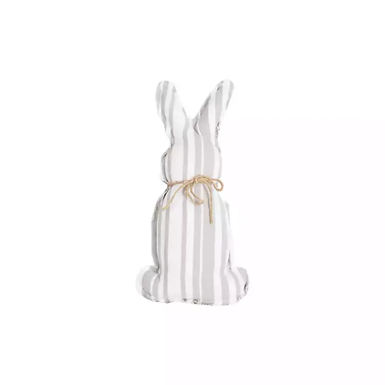 Easter Decorations>Kirklands Home Gray and White Striped Bunny Pillow