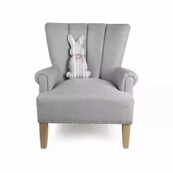 Easter Decorations>Kirklands Home Gray and White Striped Bunny Pillow