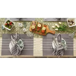 Kirklands Home and White Striped Placemats, Set of 4 Gray Clearance
